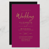 BUDGET Kleurtrends GOUDEN Trouwkaart Modern (Voorkant / Achterkant)