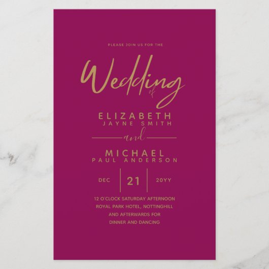 BUDGET Kleurtrends GOUDEN Trouwkaart Modern (Voorkant)