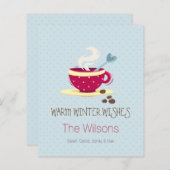 Budget Koffee Warm Winter Wishes Holiday Card (Voorkant / Achterkant)