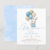 Budget konijnenballonnen Blue Boy Baby shower (Voorkant / Achterkant)