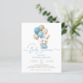 Budget konijnenballonnen Blue Boy Baby shower (Staand voorkant)