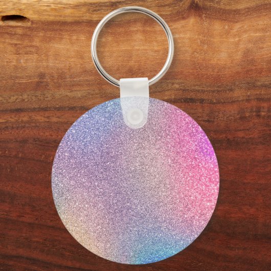 Budget Kopen, Kleurrijke Rainbow Glitter Print Sleutelhanger (Achterkant)