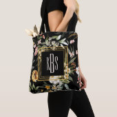 Budget Kopen Monogram Waterverf Art Florals Zwart Tote Bag (Dichtbij)