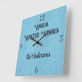 Budget kopen! Winter Blue Denim Print 10,75-inch Vierkante Klok (Hoek)