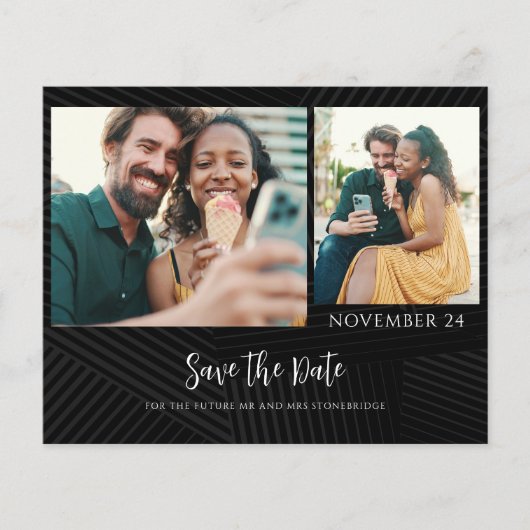 Budget Koppel 2 Foto's Save the Date Aankondiging (Voorkant)