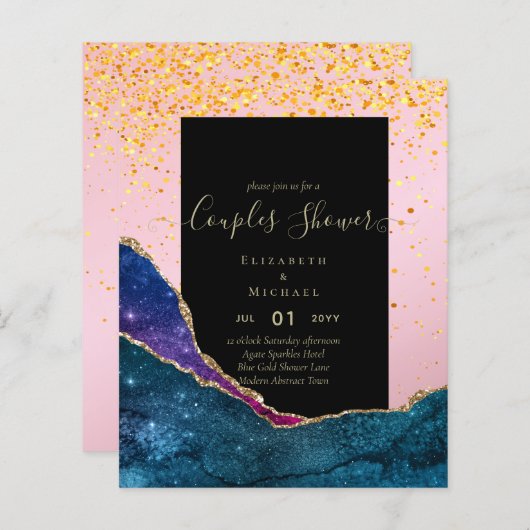 BUDGET Koppels BRIDAL SHOWER - AGATE Goud (Voorkant / Achterkant)