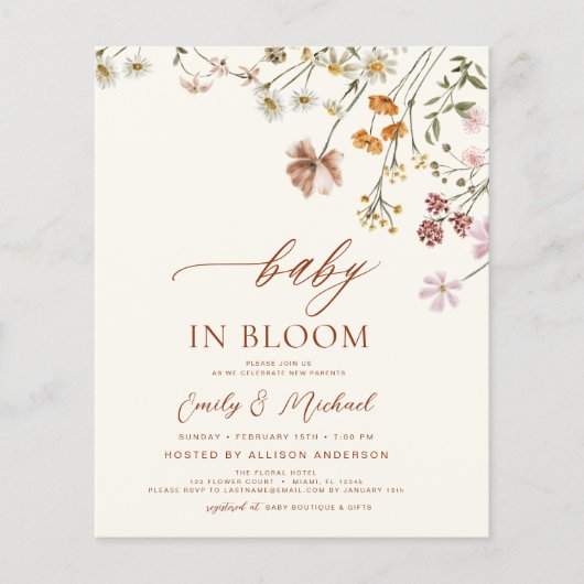 Budget Koppels Douche Wildflower Baby in Bloom (Voorkant)