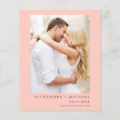 Budget Koraal Perzik Bloem Foto Boog Bruiloft Flyer (Achterkant)