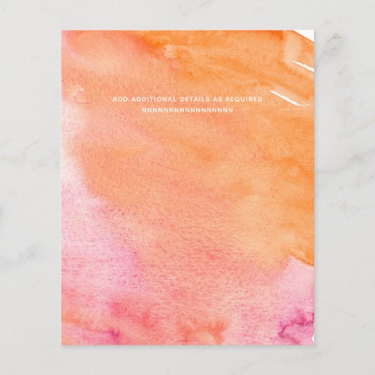 Budget Koraal Roze Kersenbloesem Trouw Uitnodiging (Achterkant)