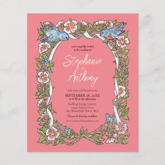 Budget Koraal Wildbloem Vogel Bloemen Border Bruil (Voorkant)