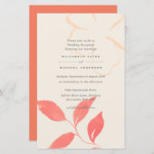 BUDGET Koraalblad Trouwuitnodiging A9 (Voorkant / Achterkant)