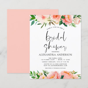 Budget Koral Peach Floral Bridal Shower