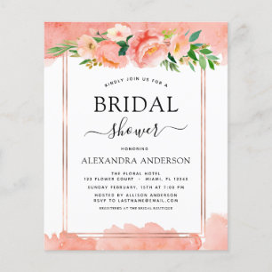 Budget Koral Peach Floral Bridal Shower