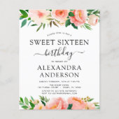 Budget Koral Peach Floral Sweet Sixteen (Voorkant)
