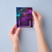 Budget Kosmische Paarse Blauwgroen Gouden Zon Maan Flyer (Hand)