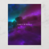 Budget Kosmische Paarse Blauwgroen Zilveren Zon Ma Flyer (Achterkant)