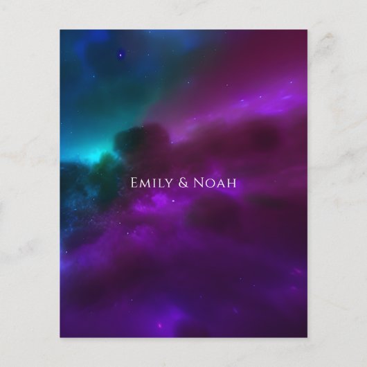 Budget Kosmische Paarse Blauwgroen Zilveren Zon Ma Flyer (Achterkant)