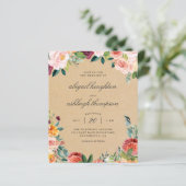 Budget Kraft Burgundy Blush Pink Floral Wedding (Staand voorkant)