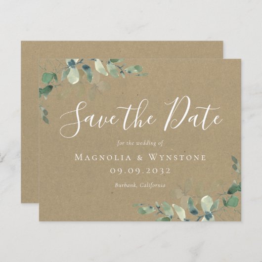 BUDGET Kraft Eucalyptus Weddenschap bespaart datum (Voorkant / Achterkant)