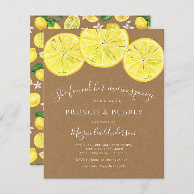 Budget Kraft Lemons Bridal Shower (Voorkant / Achterkant)