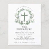 Budget Krans Boy's Eerste Communie Uitnodiging (Voorkant)