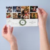Budget Krans Monogram 7 Foto Prettig Kerstfeest Flyer (Hand)