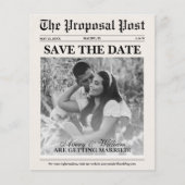 Budget Krant Foto Bruiloft Save The Date Flyer (Voorkant)