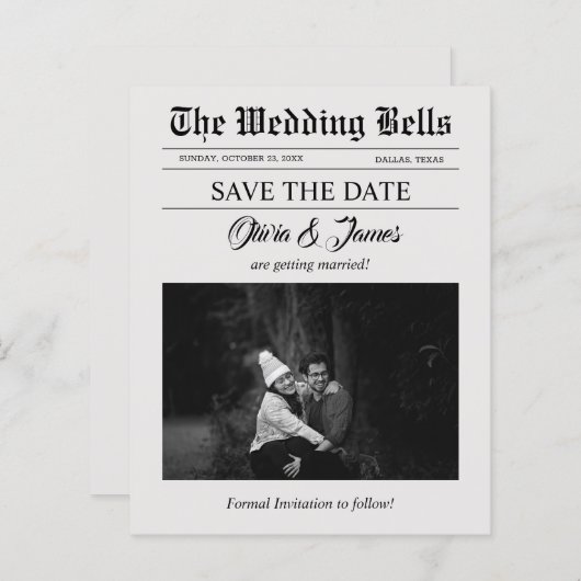 Budget Krant Trouwfoto Sla de datum op (Voorkant / Achterkant)