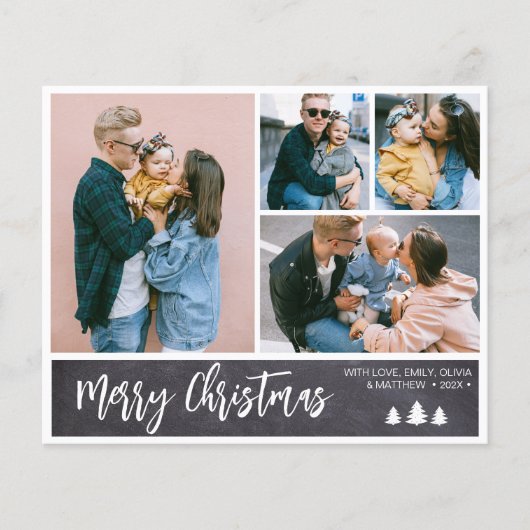 Budget Krijtbord Collage Sneeuw Kerstvakantie Flyer (Voorkant)