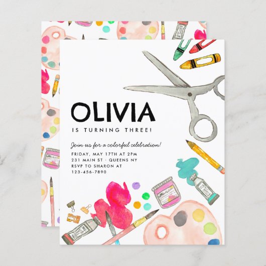 Budget Kunst Kunstenaar Schilderfeest Schilderen V (Voorkant / Achterkant)