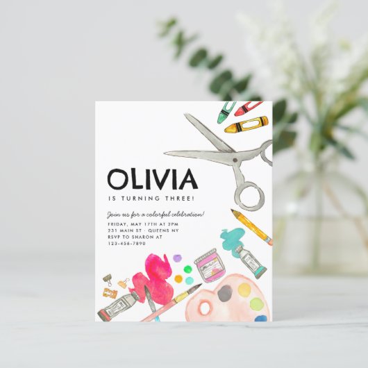 Budget Kunst Kunstenaar Schilderfeest Schilderen V (Staand voorkant)