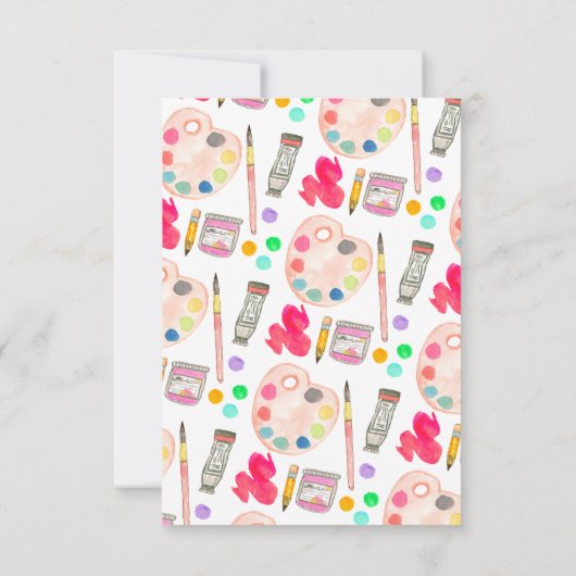 Budget Kunst Kunstenaar Verf Feest Schilderij Verj Notitiekaartje (Achterkant)