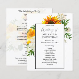 Budget Kunstzinnig Zonnebloem Bloem Bruiloftsprogr