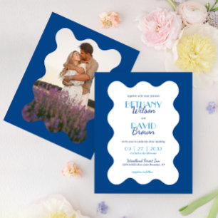 BUDGET Kustblauwe golf Scallop Fotobruiloft