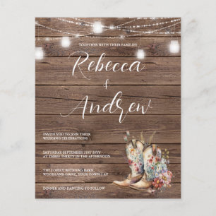 Budget Laarzen Cowboy Cowgirl Bloemen Lichten Trou