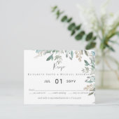 Budget laat Greenery Wedding RSVP Briefkaart (Staand voorkant)