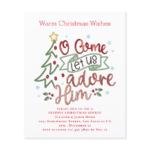 Budget Laat ons hem aanbidden Kerstfeest Uitnodige