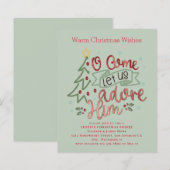 Budget Laat ons hem aanbidden Kerstfeest Uitnodige (Voorkant / Achterkant)