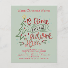 Budget Laat ons hem aanbidden Kerstfeest Uitnodige