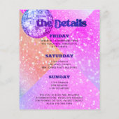 Budget Laatste Disco vrijgezellenweekend uitnodigi Flyer (Achterkant)