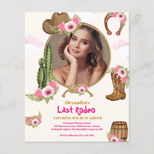 Budget Laatste Rodeo Cowgirl Vrijgezellenfeest Fot (Voorkant)