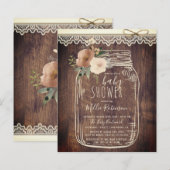 Budget Lace & Twine Floral Mason Jar Baby shower (Voorkant / Achterkant)