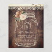 Budget Lace & Twine Floral Mason Jar Baby shower (Voorkant)