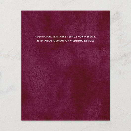 BUDGET Land Bloom Burgundy Floral Chic Wedding (Achterkant)