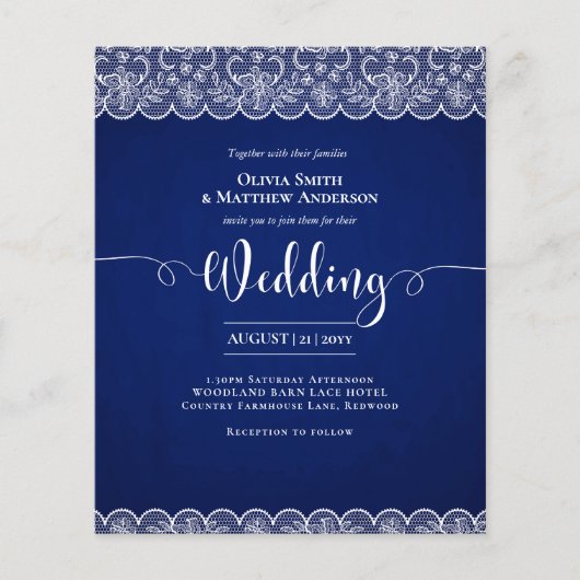 BUDGET Landelijk BLauw Witte Kanten Boerderij Brui (Voorkant)