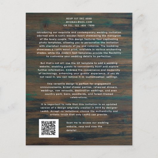 BUDGET Landelijk houten gesneden harten foto (Achterkant)