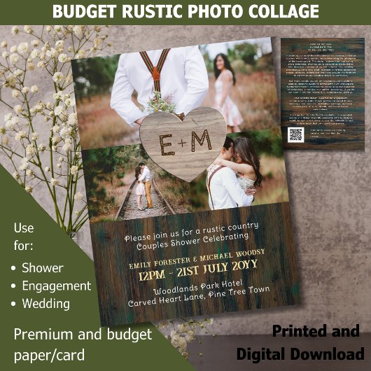 BUDGET Landelijk houten gesneden harten foto