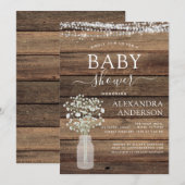 Budget Landelijke Baby Shower Jar Lichten Boerderi Kaart (Voorkant / Achterkant)