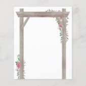 Budget Landelijke Boog Roze Bloemen Bruiloftsinvit (Achterkant)