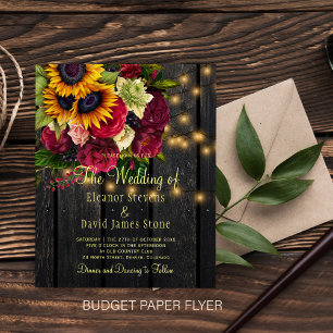 Budget landelijke country zonnebloem rozen houten flyer